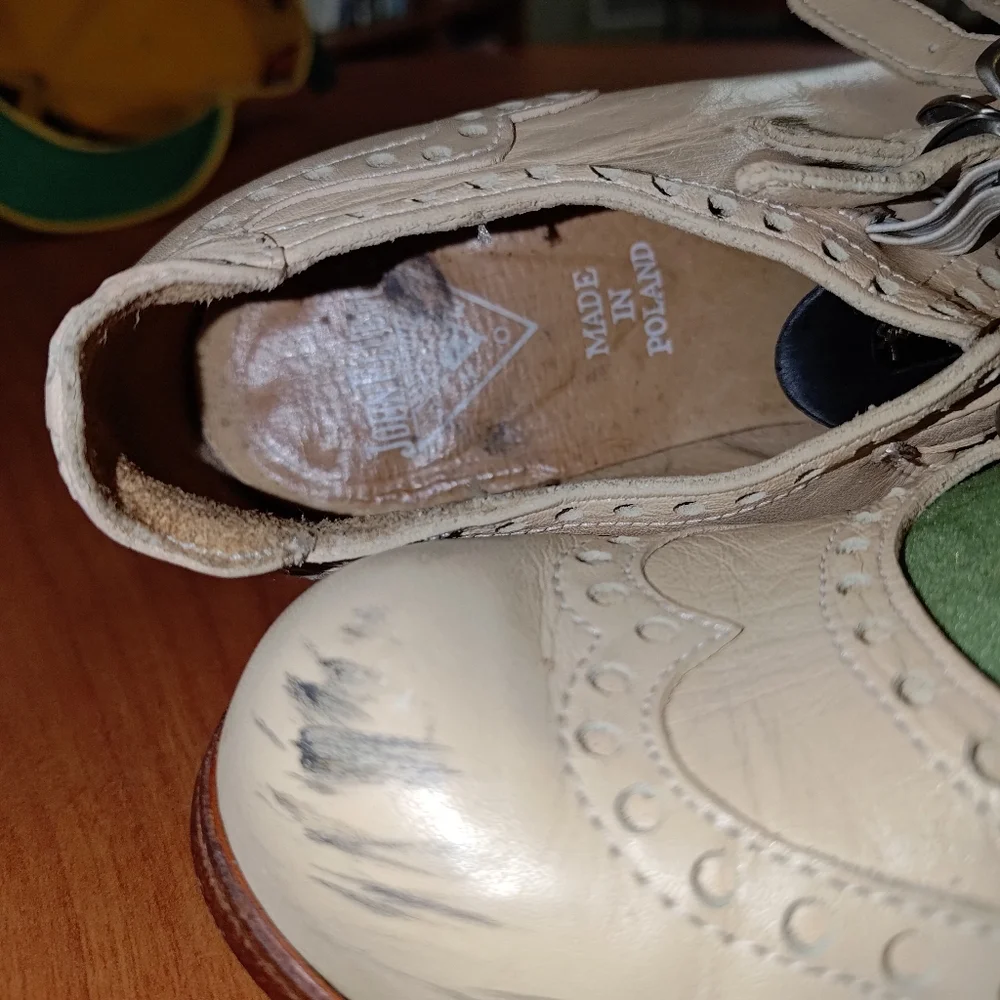 JOHN FLUEVOG Adrians : Alli 4-Buckle Mary Jane Brogue Wingtip Shoes US 7 Beige - Picture 13 of 16